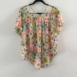 ASTR Floral Chiffon Top Size Medium